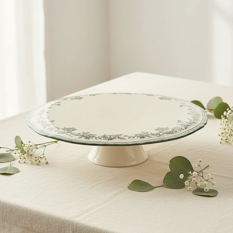 TAARTPLATEAU 32,5XH9CM GREEN CYRIL