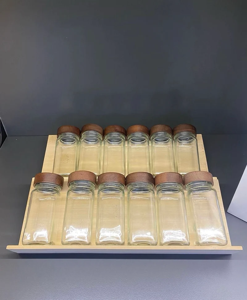 Bamboe kruidenrek voor lade | 2 stuks | 12 potjes