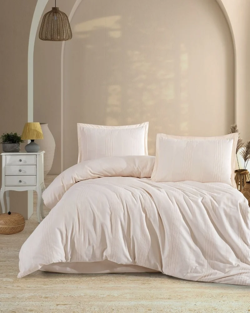 TAYLA DEKBEDOVERTREKSET | CREME 200X220 CM 4-DELIG