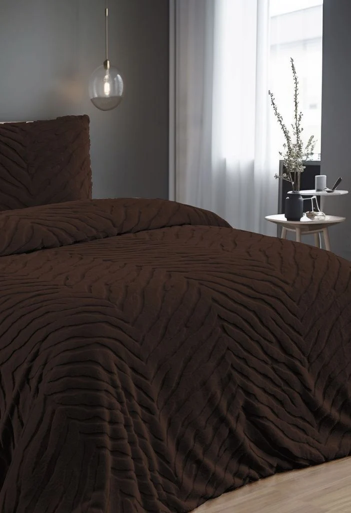 Diamond 3-delige Zebra Bont Comforter (Dekbedset) – 220x240 cm – Bruin