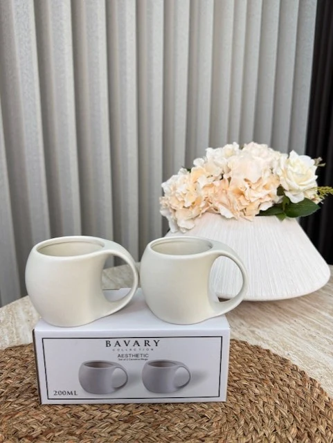 Penguen ( Aesthetic ) Beker 2 Delig | Mat Beige