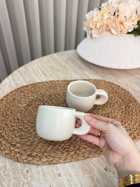 Organisch ( Intenso ) Beker 2 Delig | Mat Beige