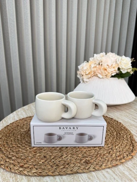 Organisch ( Intenso ) Beker 2 Delig | Mat Beige