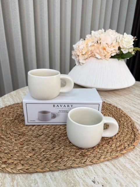 Organisch ( Intenso ) Beker 2 Delig | Mat Beige