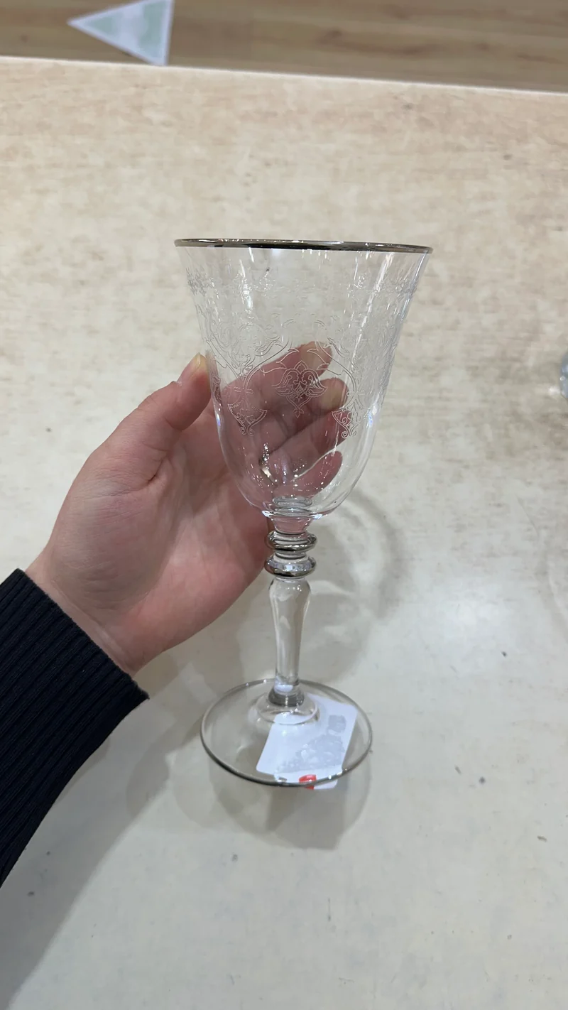 ESCO BUTIK WIJN GLAZEN ZILVER ( 6 DELIG )