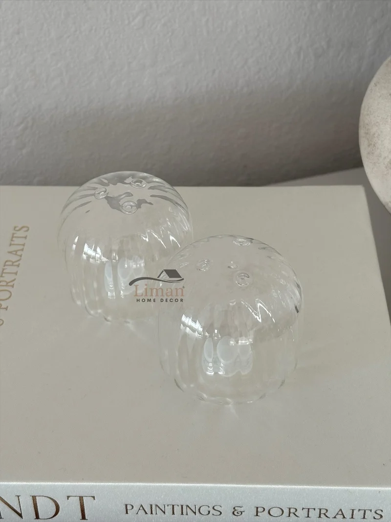 Cutie Glazen Zout- / Pepervaatje 2 delig