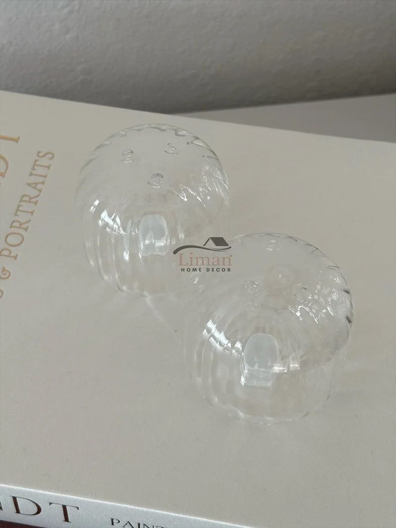 Cutie Glazen Zout- / Pepervaatje 2 delig