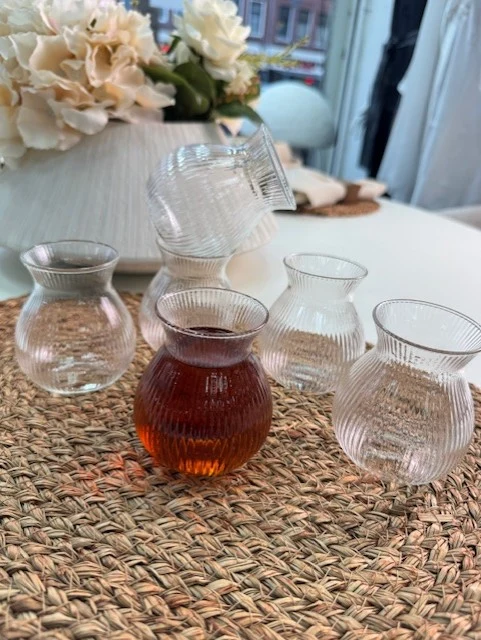 Ribbled Tombik Borosilikat Theeglazen 6 Delig 200 ml