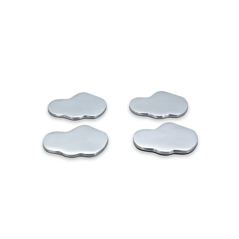 GLASONDERZETTER ORGANISCH ZILVER CHARM - SET/4