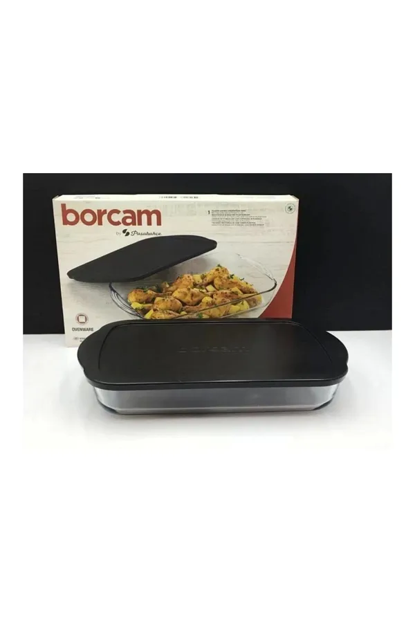 Borcam Rechthoek Ovenschaal Met Deksel Zwart | 3850cc