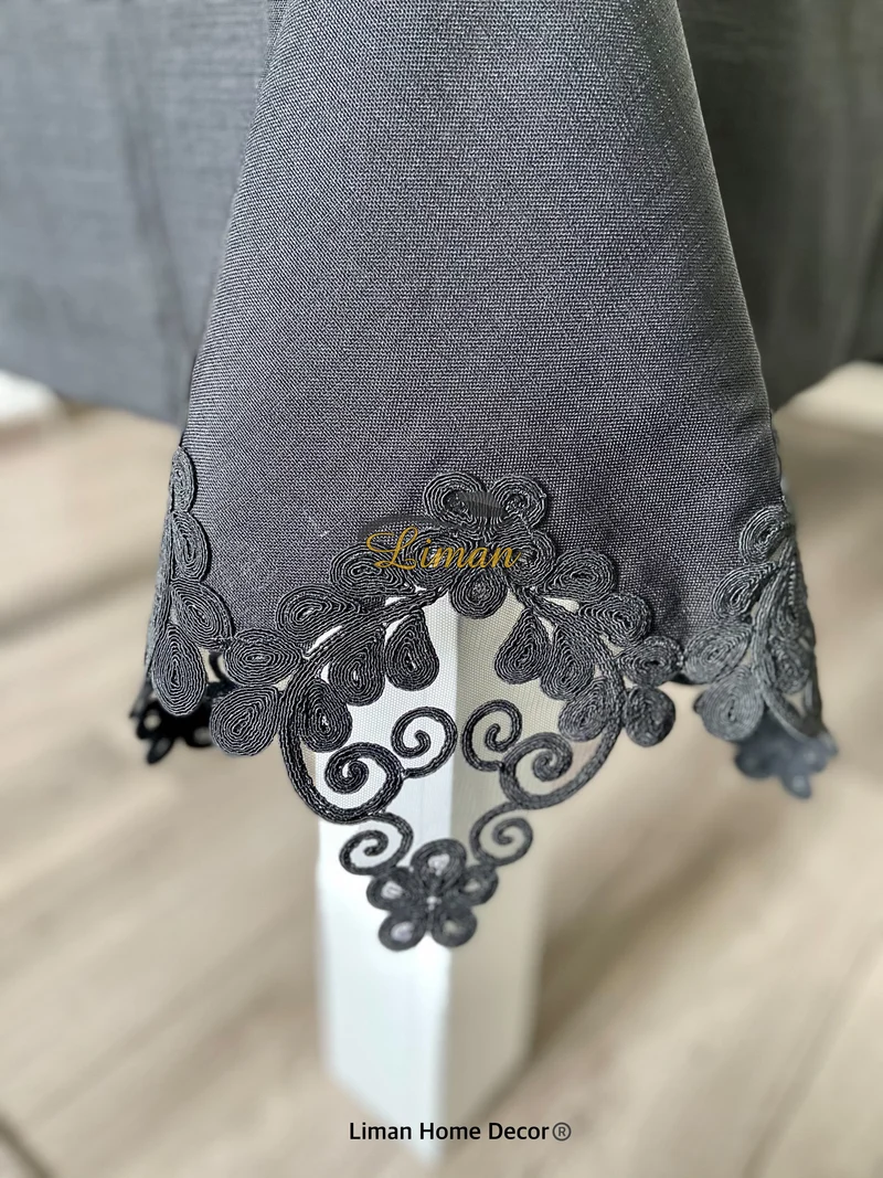 Sehzade Tafelkleed Set Met Placemat Zwart 34 Dlg