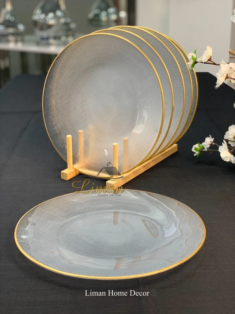 Bricard SIS Bordenset 28 cm Transparant - Gold Per Stuk