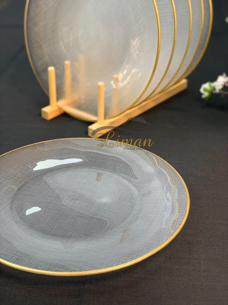 Bricard SIS Bordenset 28 cm Transparant - Gold Per Stuk