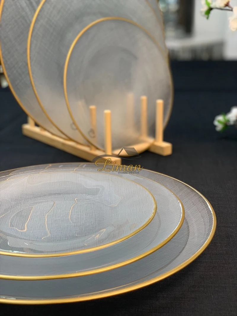 Bricard SIS Bordenset 28 cm Transparant - Gold Per Stuk