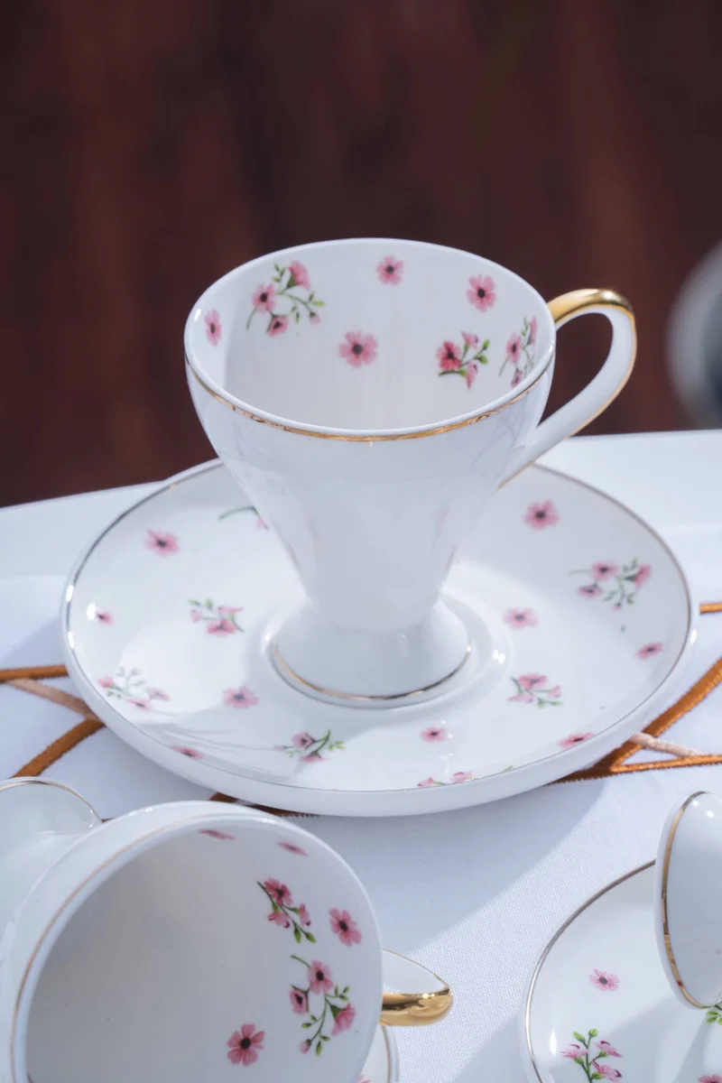 ACR Pierre 12 Delig |6 Persoon Espressoset Roze