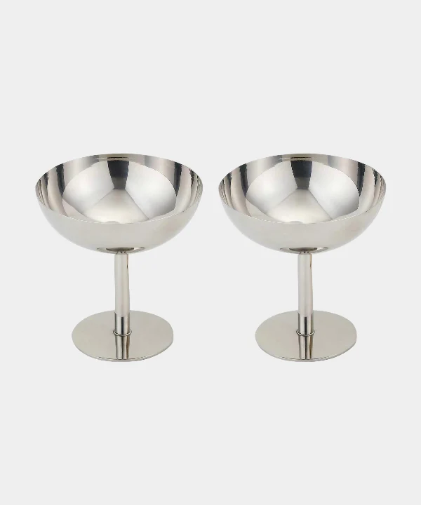 Silvara ( Aura ) rvs schalen coupe / 2 Delig ( 9 cm )