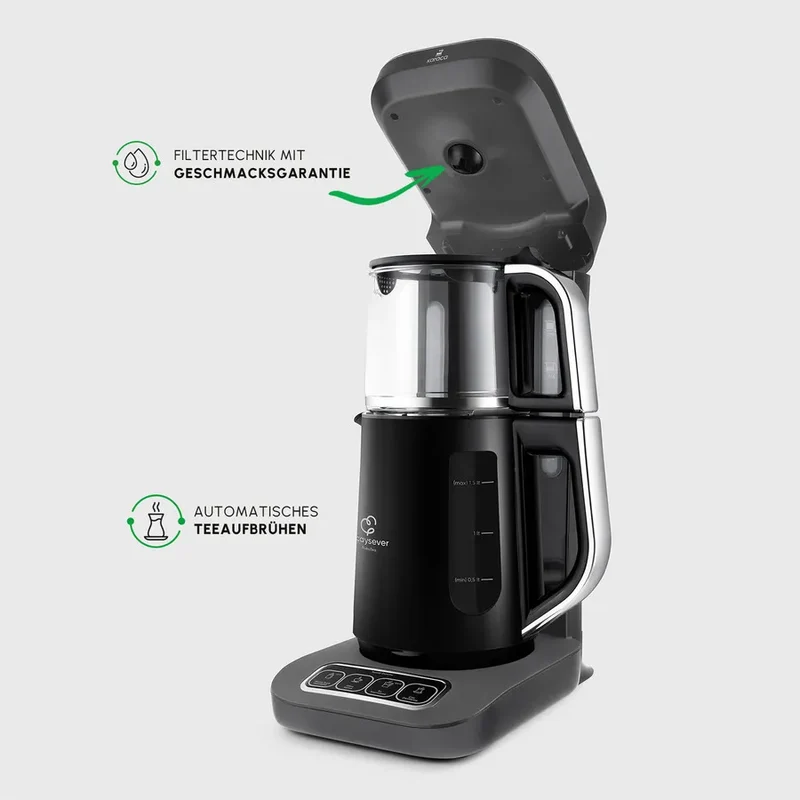 Karaca Caysever Robotea Pro 4 in 1 Elektrische Theepot / Filterkoffie Grijs