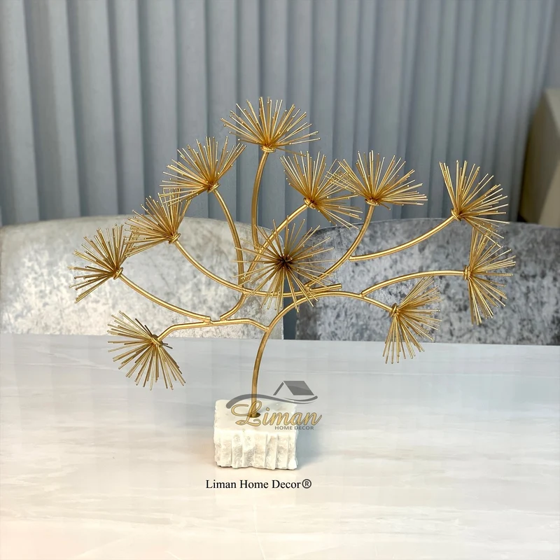 Telli Decoratie Agac Met Marmer Stand Gold