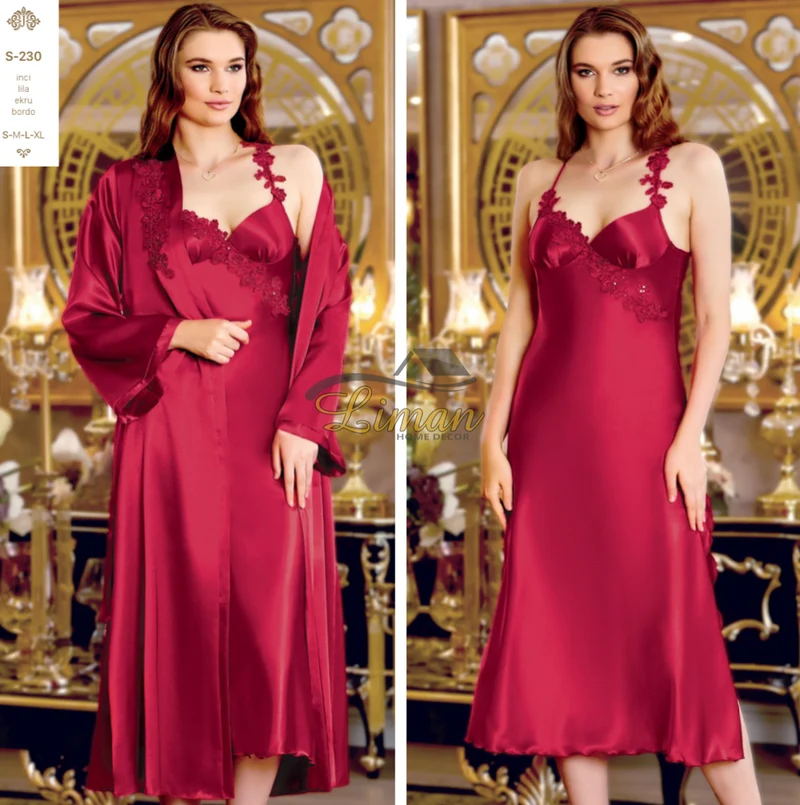 Jeremi Satijn Lingerieset 6 Delig Bordo