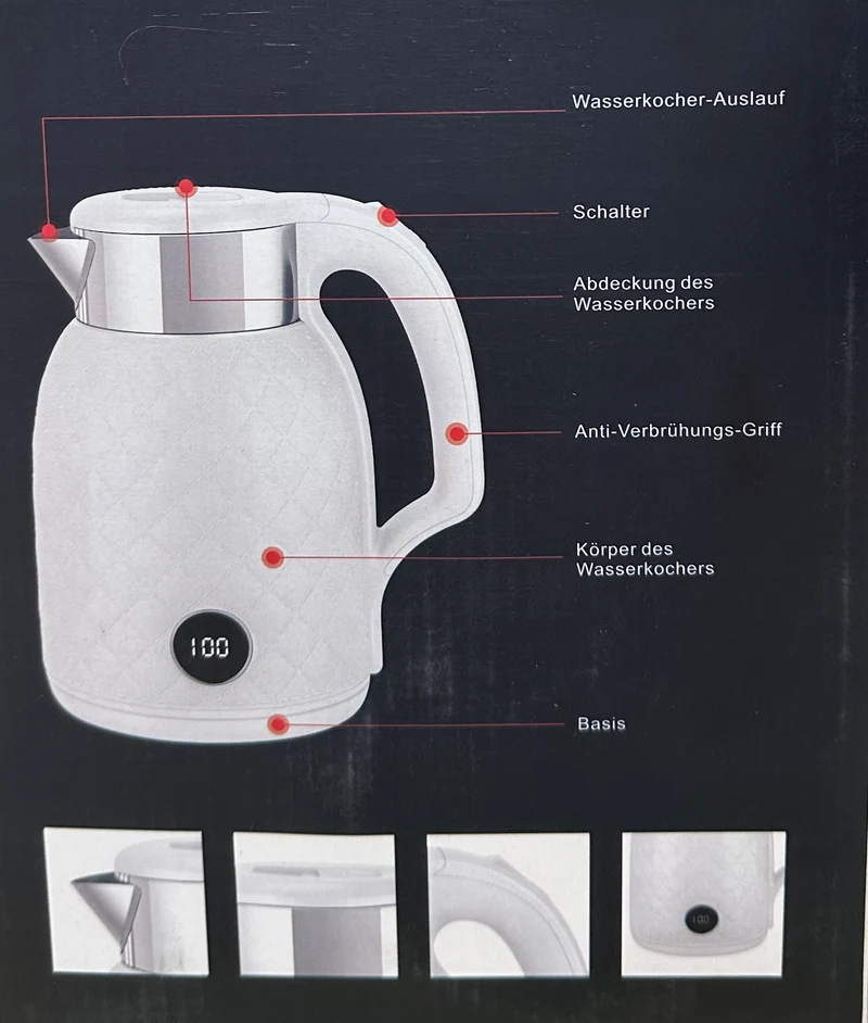 Easy Diamond Waterkoker Cream / Grijs / Zwart