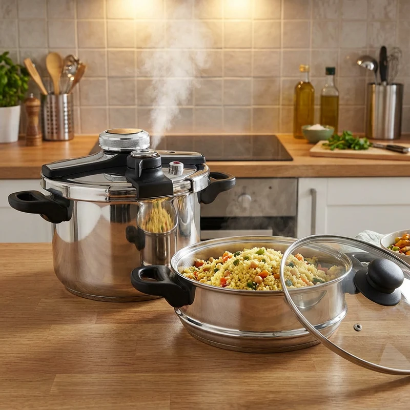 Snelkook- / couscous pan 24 cm | 6 Liter