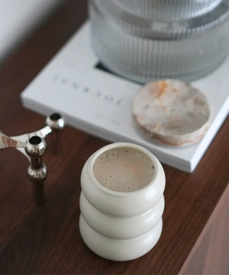 Bobble keramieken Mok Beige | 2 Delig