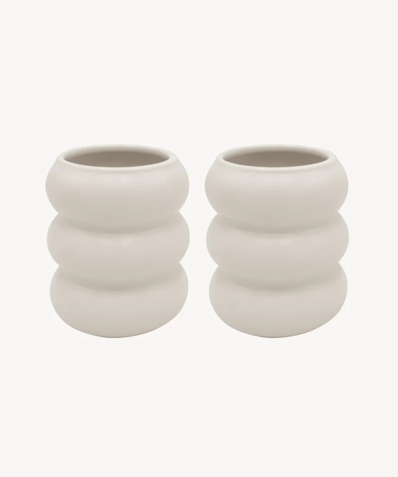 Bobble keramieken Mok Beige | 2 Delig