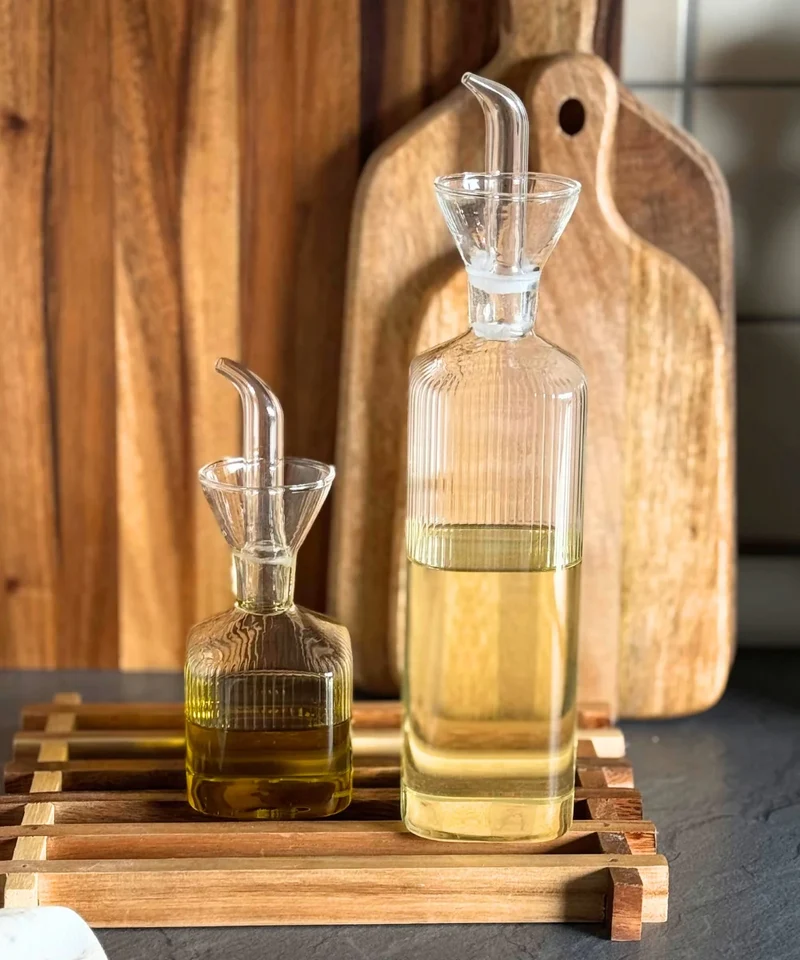 Olivetta stripe oliefles | borosilicaatglas | 170 ml