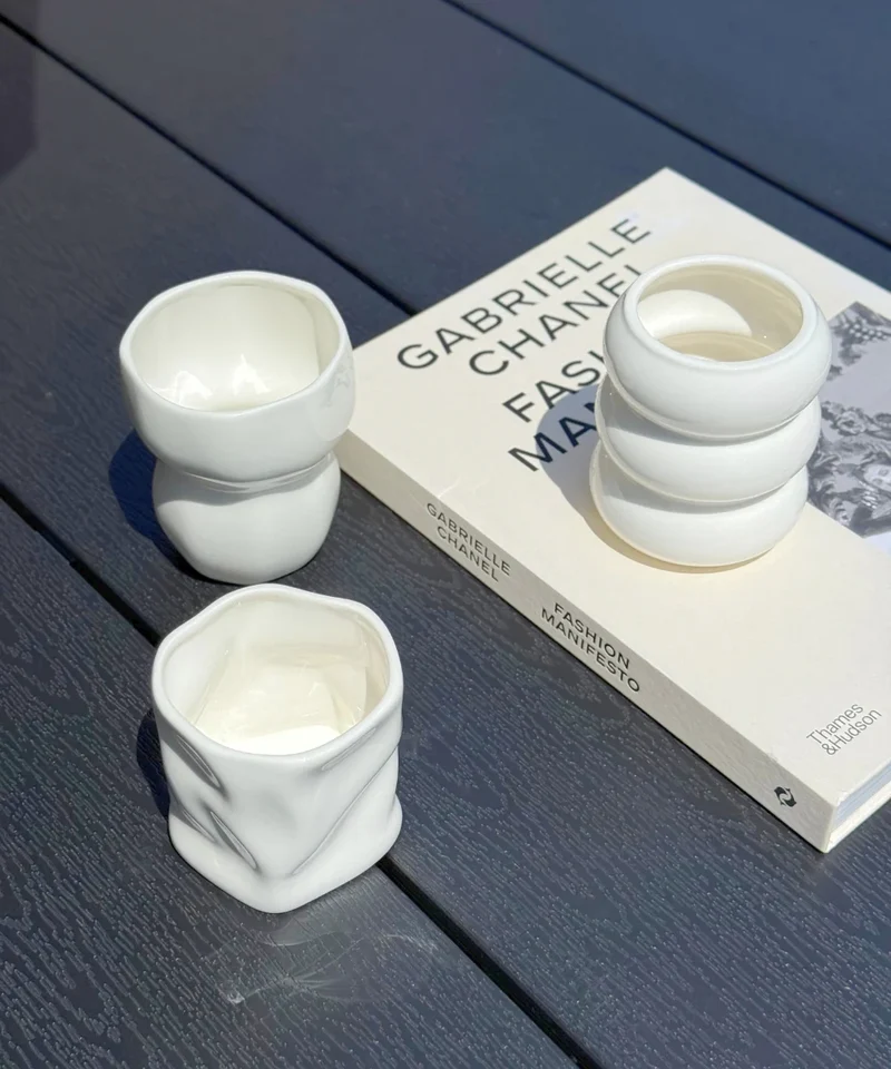 Organic keramieken Mok Wit | 2 Delig