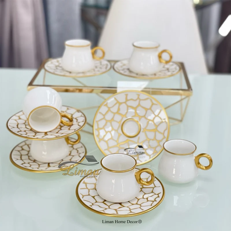 Glazze Larisa Wit Espressoset 12 Delig | 6 Persoons