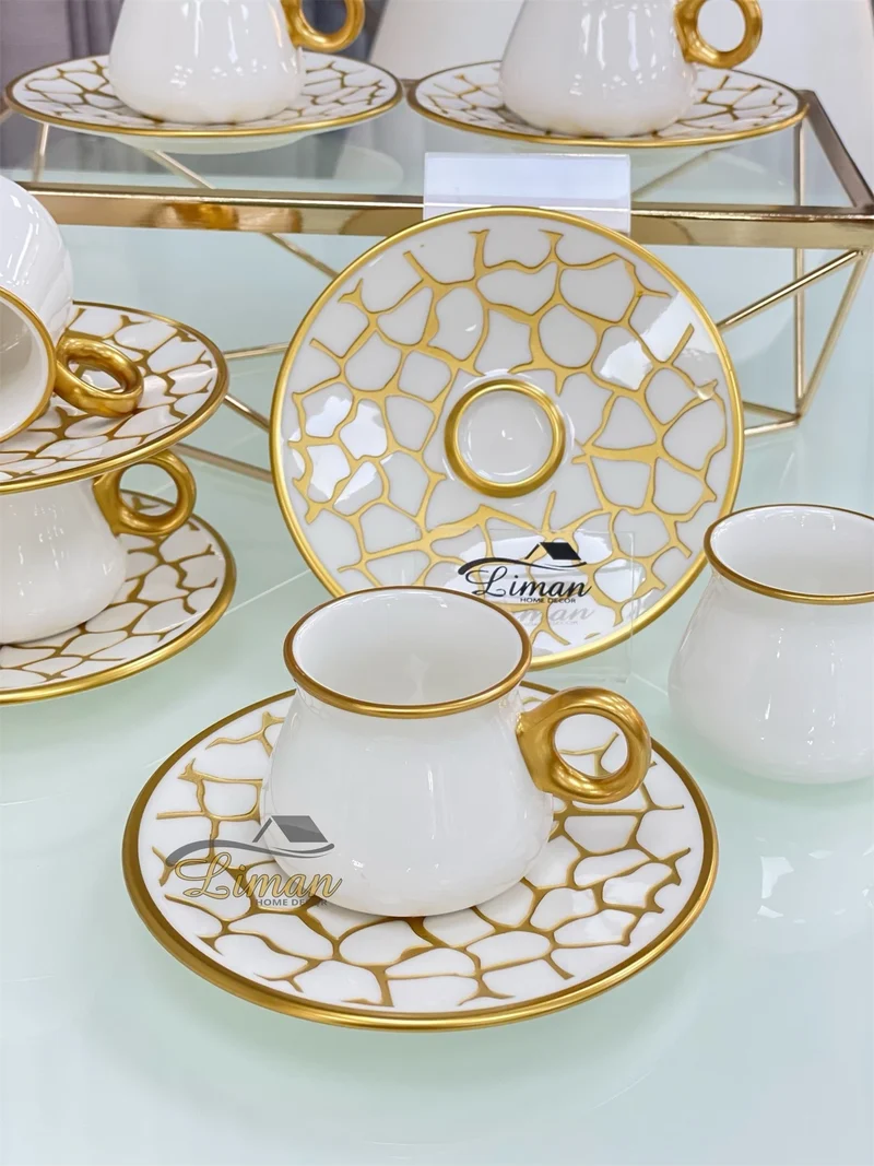 Glazze Larisa Wit Espressoset 12 Delig | 6 Persoons