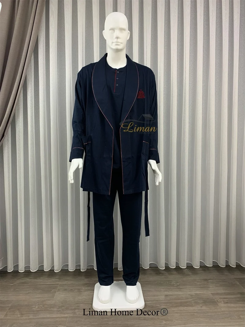 Batista 5 Delig Luxe Mannen Pyama Set Donker Blauw