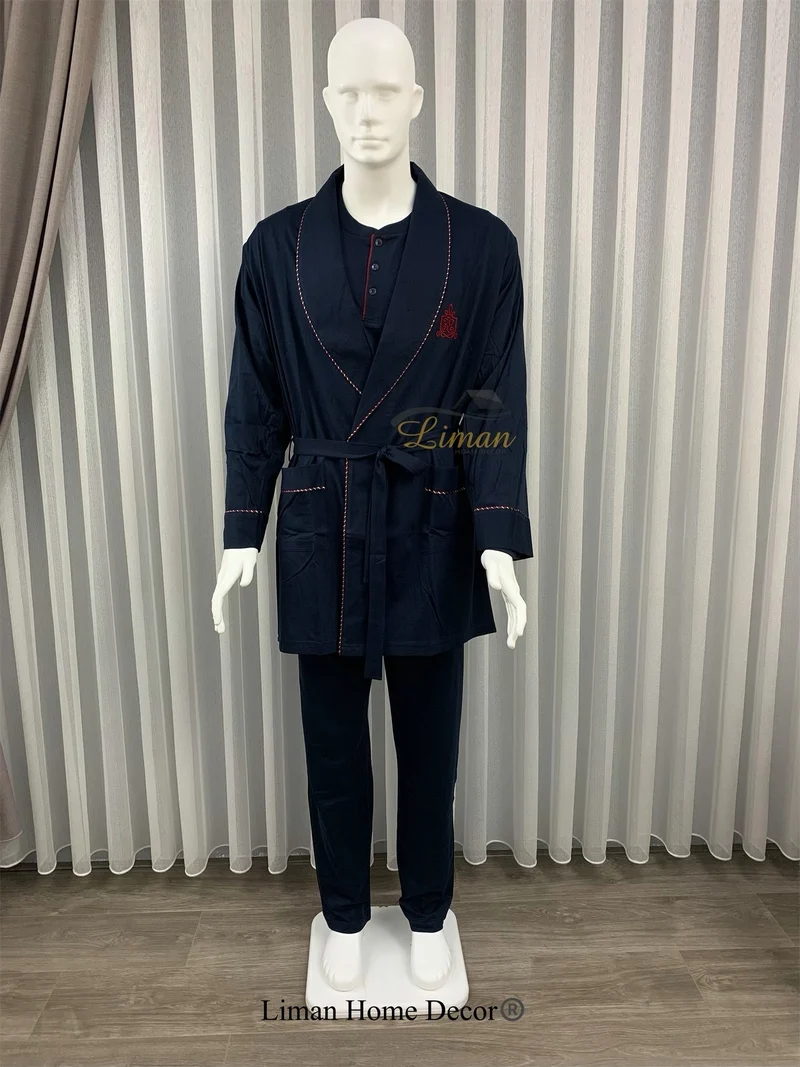 Batista 5 Delig Luxe Mannen Pyama Set Donker Blauw
