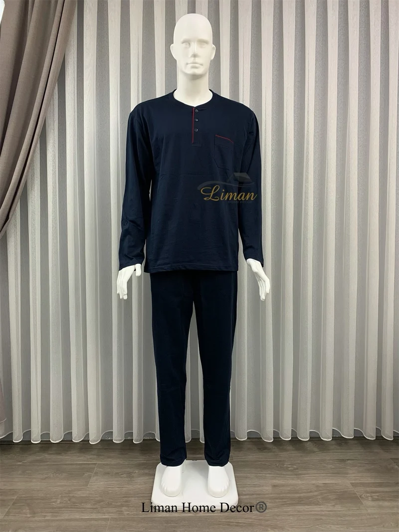 Batista 5 Delig Luxe Mannen Pyama Set Donker Blauw