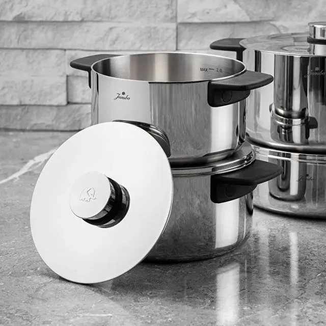 Jumbo Infinity 3PLY 8-Delig RVS -Pannenset