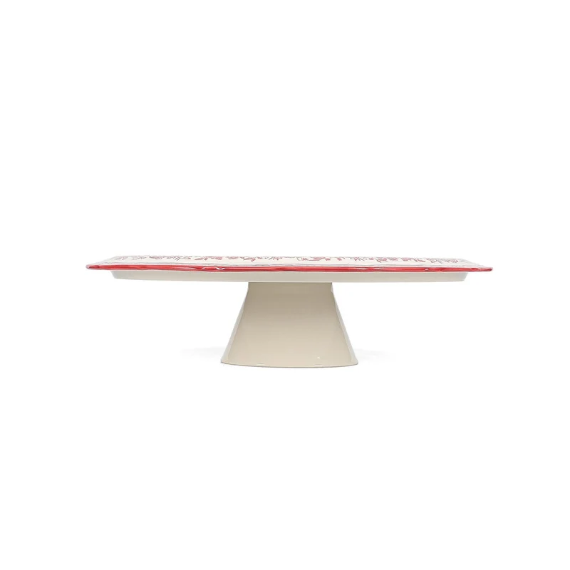 Taartplateau 32,5xH9cm burgundy Cyril