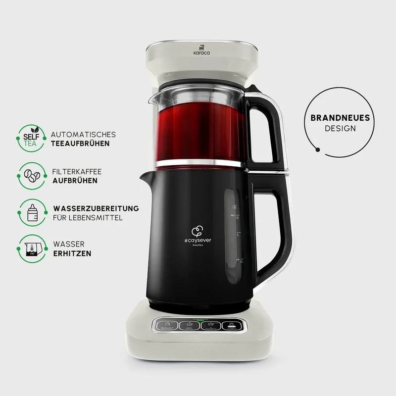 Karaca Caysever Robotea Pro 4 in 1 Elektrische Theepot / Filterkoffie Starlight - Beige
