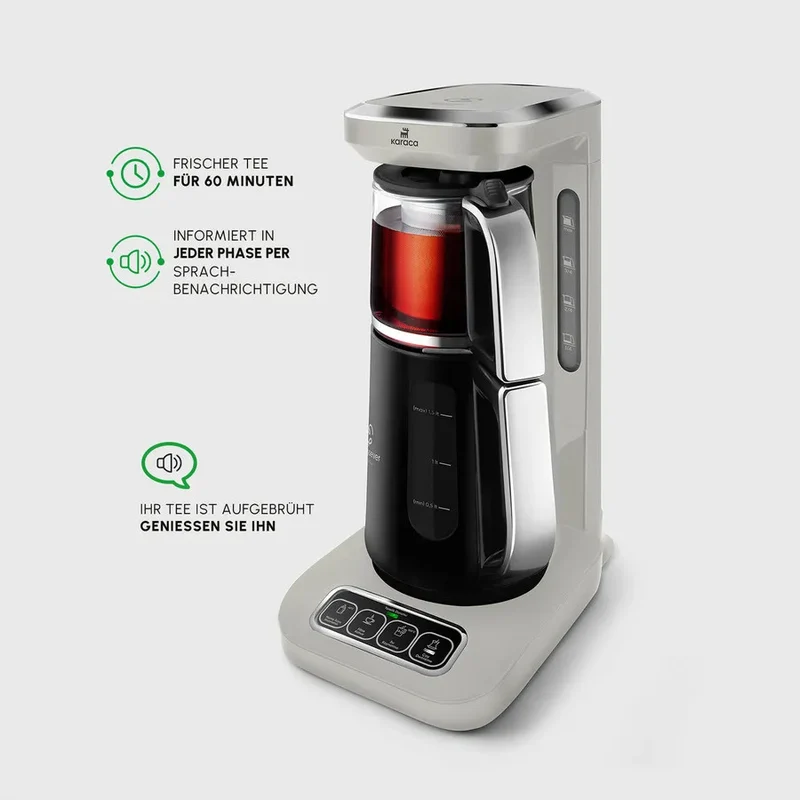 Karaca Caysever Robotea Pro 4 in 1 Elektrische Theepot / Filterkoffie Starlight - Beige