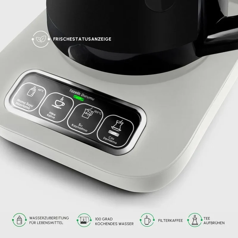 Karaca Caysever Robotea Pro 4 in 1 Elektrische Theepot / Filterkoffie Starlight - Beige
