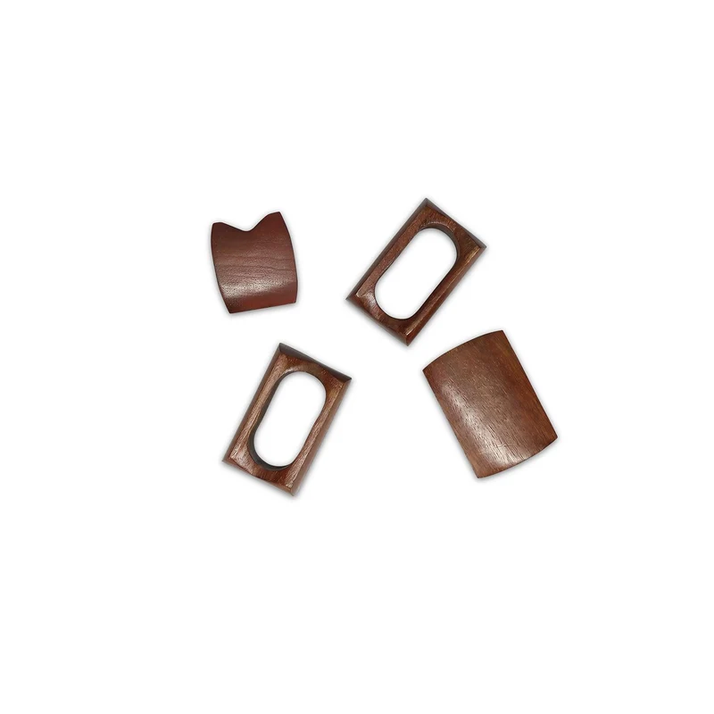 Servetring 5,5x4cm rechthoekig hout Moku - set/4