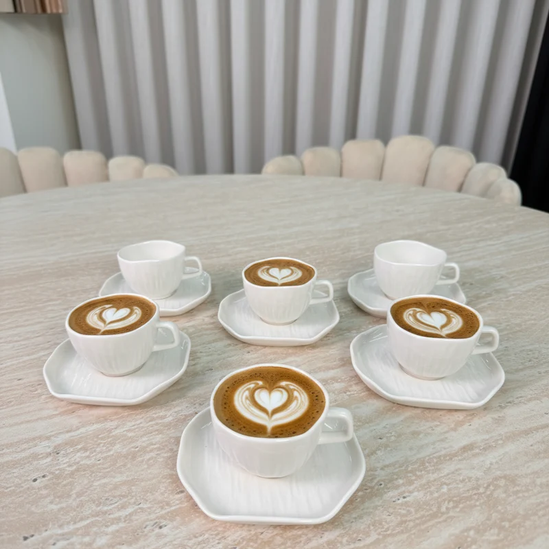 Linea Koffieset 12 Delig | 6 Persoons Wit - Cermico
