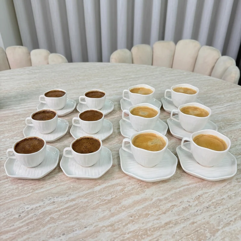 Linea Koffieset 12 Delig | 6 Persoons Wit - Cermico