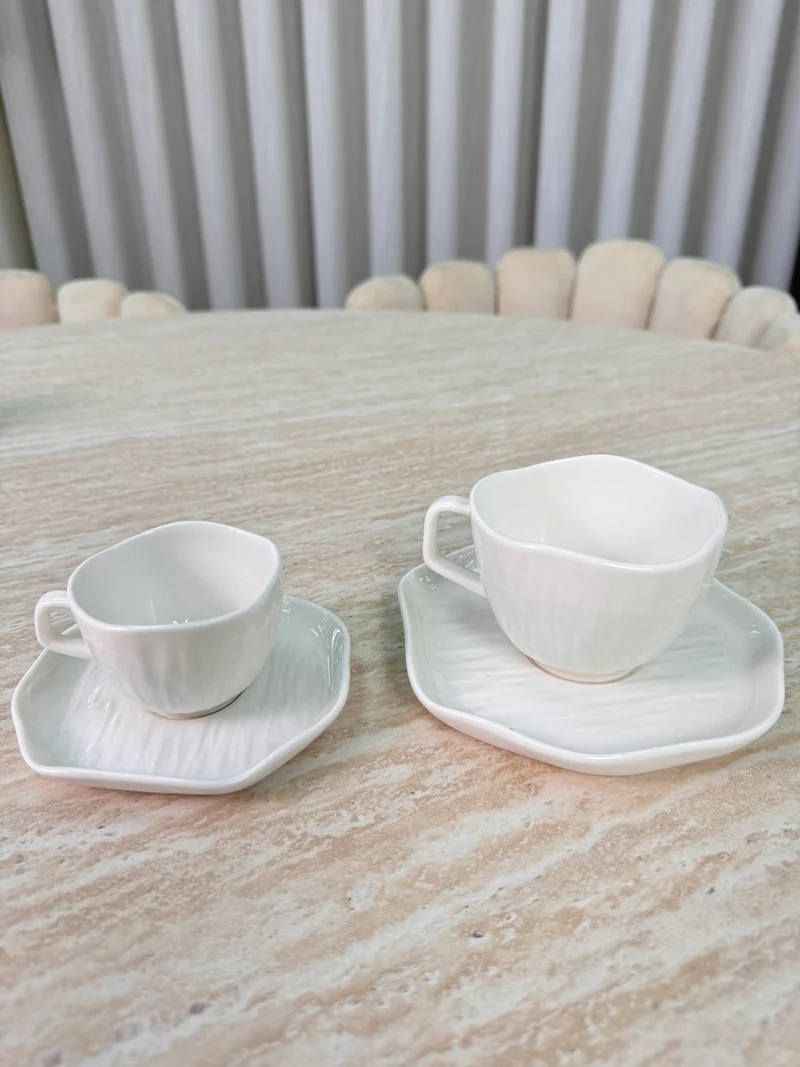 Linea Koffieset 12 Delig | 6 Persoons Wit - Cermico