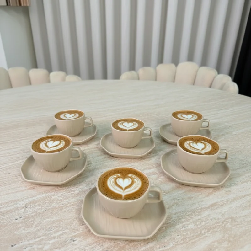 Linea Koffieset 12 Delig | 6 Persoons Beige - Cermico