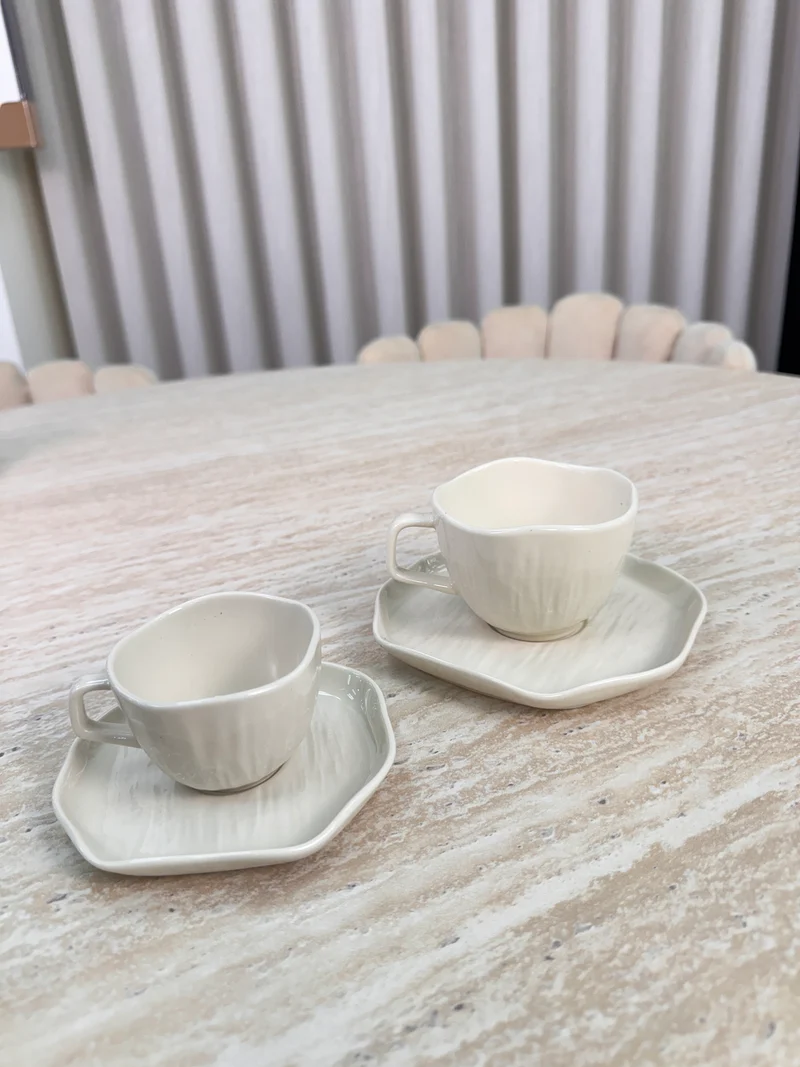 Linea Koffieset 12 Delig | 6 Persoons Beige - Cermico