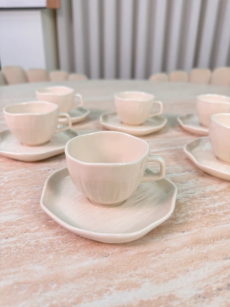 Linea Koffieset 12 Delig | 6 Persoons Beige - Cermico