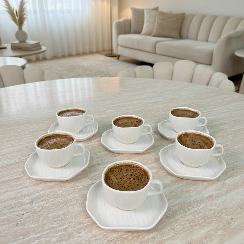 Linea Espressoset 12 Delig | 6 persoons Wit - Cermico