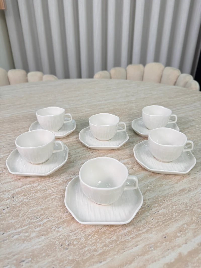 Linea Espressoset 12 Delig | 6 persoons Wit - Cermico