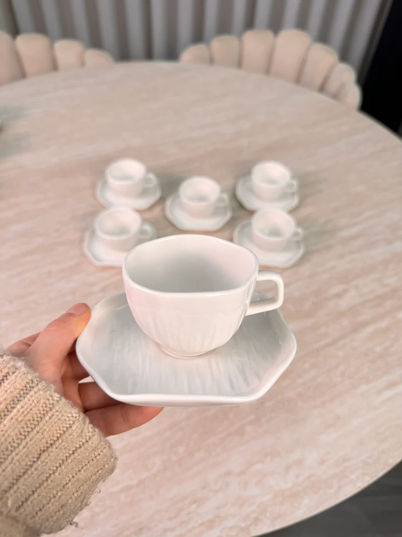 Linea Espressoset 12 Delig | 6 persoons Wit - Cermico