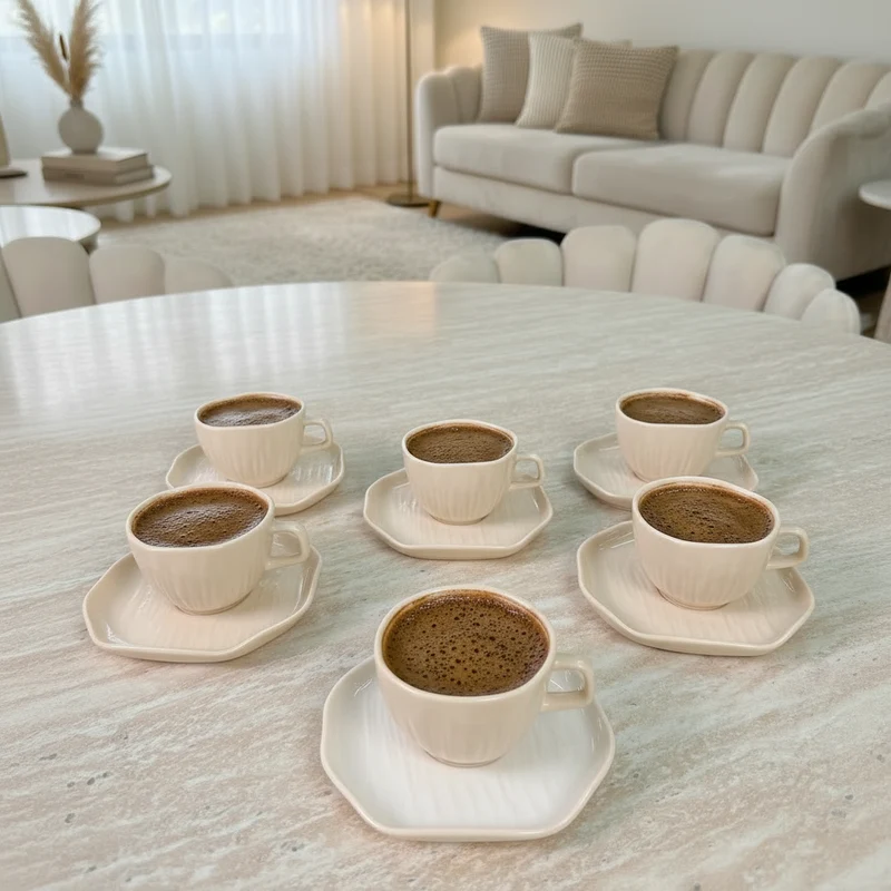 Linea Espressoset 12 delig | 6 persoons Beige - Cermico